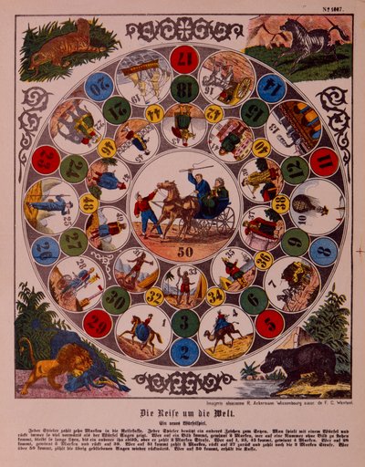 Game of Voyage Around the World, published by Ackermann, Wissembourg by F. C. Wentzel